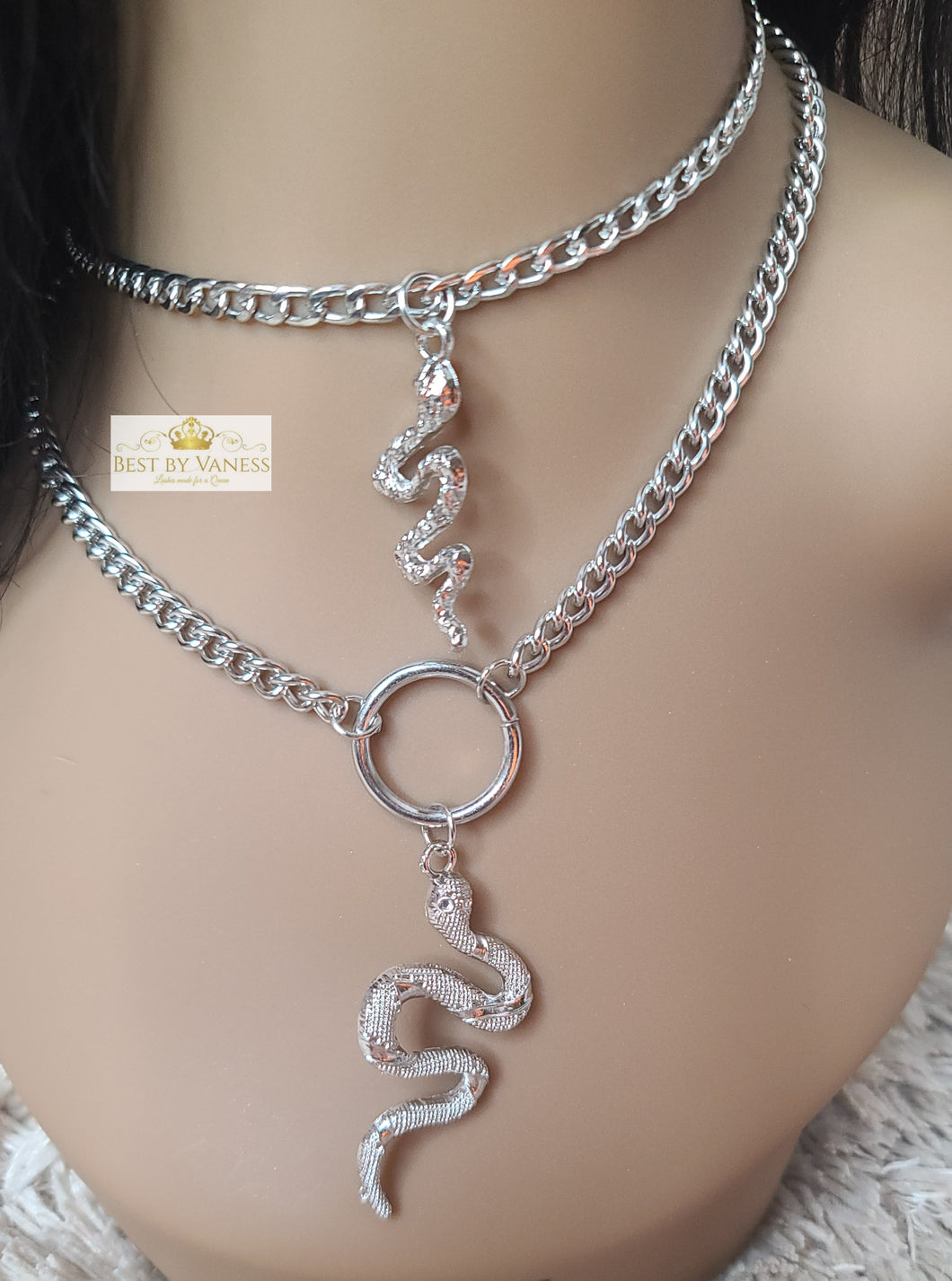 Snake Pendant Layered Chain